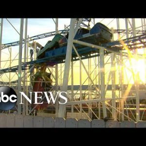 2 people descend 30 feet from derailed roller coaster
