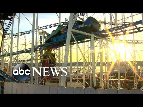 2 people descend 30 feet from derailed roller coaster