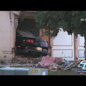 Woman trapped, killed in mattress room after vehicle crashes into IE home | ABC7