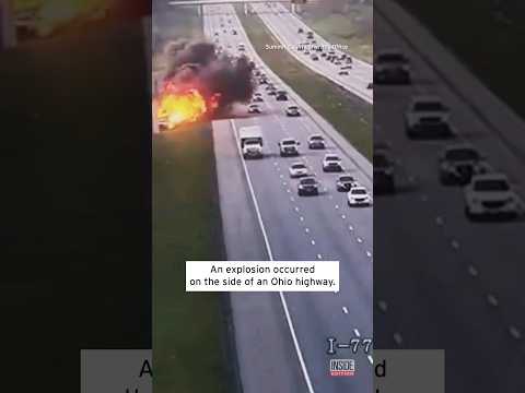 Explosion on Ohio Microscopic-safe entry to toll road After Dump Truck Collision #shorts