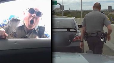 Issue Trooper Loses It After Driver Flips Him Off
