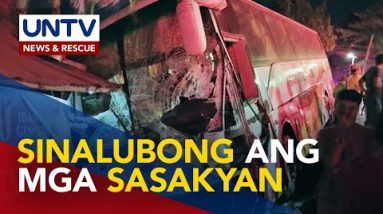 Bus, bumangga sa 4 sasakyan sa Bataan; 3 patay habang 26 ang sugatan