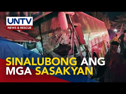 Bus, bumangga sa 4 sasakyan sa Bataan; 3 patay habang 26 ang sugatan