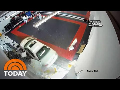 Automobile Crashes Thru Wall Into Martial Arts College, Video Shows | TODAY