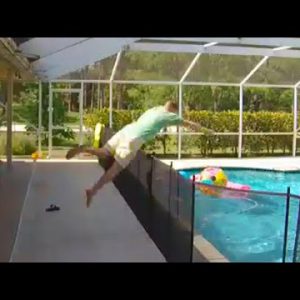 Mettlesome Dad Dives Over Fence to Rescue Toddler in Pool