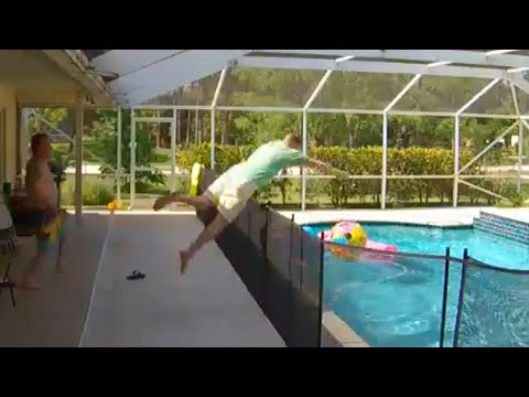 Mettlesome Dad Dives Over Fence to Rescue Toddler in Pool