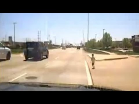 Illinois police officer rushes to shrimp boy’s rescue on busy dual carriageway
