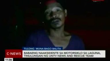 Babaeng naaksidente sa motorsiklo sa Laguna, tinulungan ng UNTV Data and Rescue Personnel