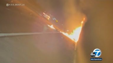 Video reveals harrowing rescue on 91 Freeway after fiery shatter kills 1, injures 4 in Riverside | ABC7