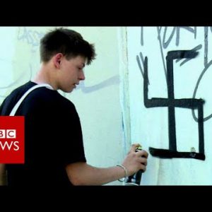 Berlin motorway artist neighborhood cleverly undo swastika graffiti- BBC Info