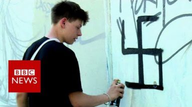 Berlin motorway artist neighborhood cleverly undo swastika graffiti- BBC Info