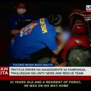 Tricycle driver na na-aksidente sa Pampanga, tinulungan ng UNTV News and Rescue crew