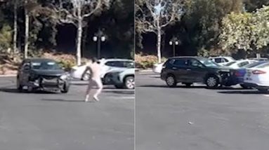 Girl smashes into cars in OC car automobile parking space, on the enviornment of runs over bystanders