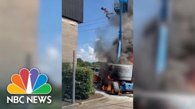 Uncover: Man Jumps From Burning Cherry Picker