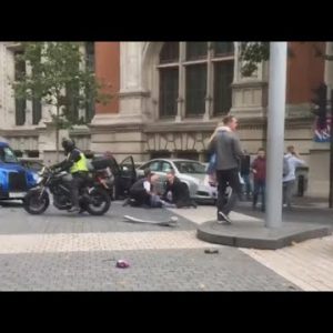 Car hits pedestrians near London museum