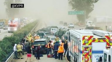 Extensive 20-vehicle pileup reach Fresno, CA