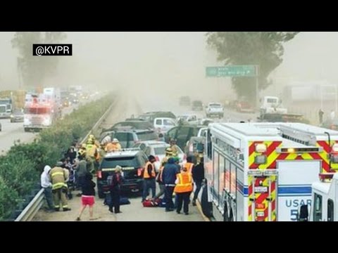 Extensive 20-vehicle pileup reach Fresno, CA