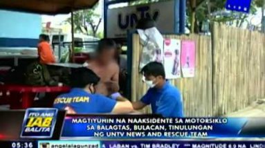 Magtiyuhin na naaksidente sa motorsiklo sa Balagtas, Bulacan, tinulungan ng UNTV News and Rescue