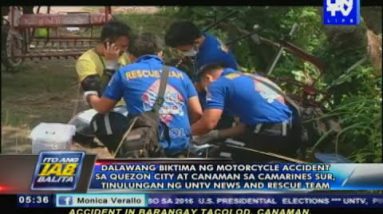 Biktima ng motorcycle accident sa QC at CamSur, tinulungan ng UNTV Records and Rescue