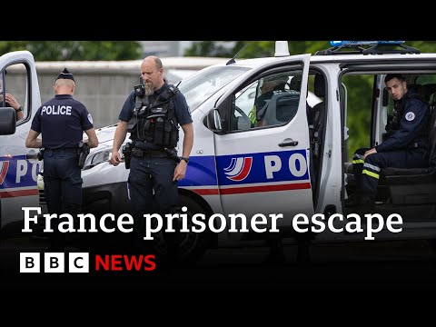 Manhunt below formulation in France after two detention heart officers killed in prisoner flee | BBC News