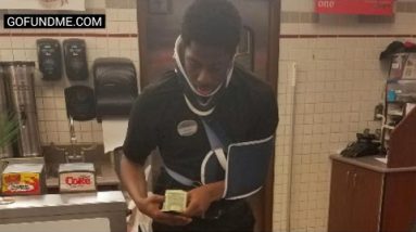 Neck brace-carrying teen goes to work at Chick-fil-A, goes viral