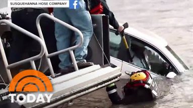 Caught On Digicam: Driver Rescued From Sinking Automobile