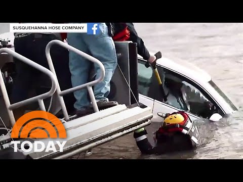 Caught On Digicam: Driver Rescued From Sinking Automobile