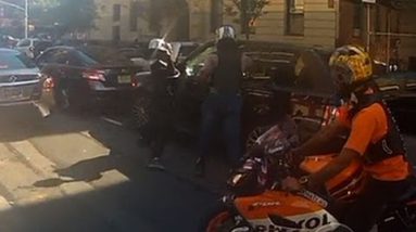 Two suspects in custody in NYC biker boulevard rage incident