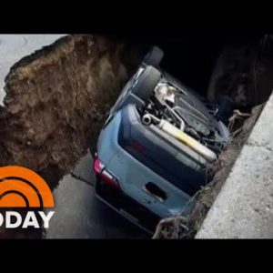 Sinkhole in California swallows total SUV