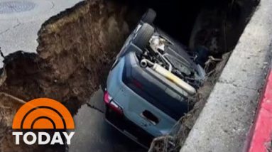 Sinkhole in California swallows total SUV