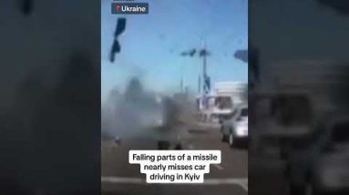 Falling missile ingredients neutral about hit automobile in Ukraine #shorts