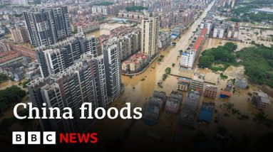 China floods: Tens of thousands of folks evacuated from Guangdong after heavy rain | BBC Records