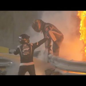 Arrangement 1 driver escapes from fiery inferno after crash at Bahrain Gargantuan Prix I ABC7