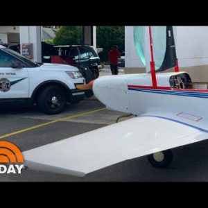 Emergency Plane Touchdown On Busy Toll road Caught On Camera | TODAY