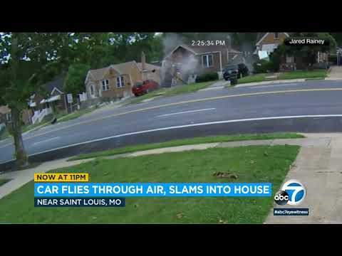 Video captures moment out-of-administration car flies thru air, slams into residence