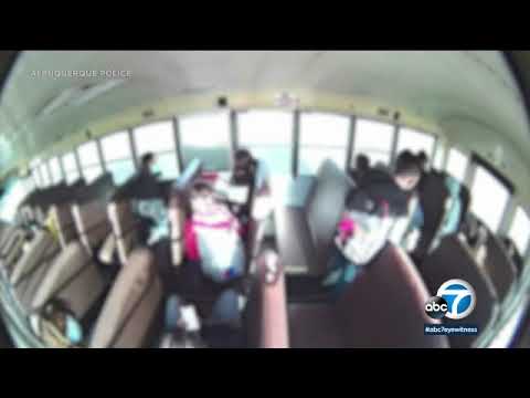 Video: School bus with 23 college students within flips over when avenue racer causes wreck l ABC7