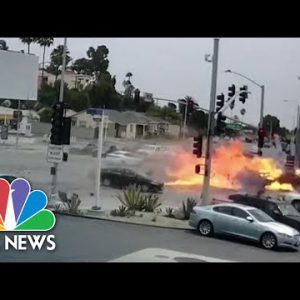 Dramatic Video: Fiery Los Angeles Vehicle Shatter Kills Five, Injures Seven