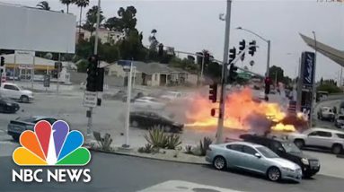 Dramatic Video: Fiery Los Angeles Vehicle Shatter Kills Five, Injures Seven