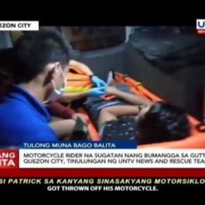 Bike rider sugatan nang bumangga sa gutter sa Quezon City, tinulungan ng UNTV News and Rescue