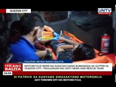 Bike rider sugatan nang bumangga sa gutter sa Quezon City, tinulungan ng UNTV News and Rescue