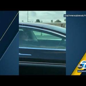 Tesla driver interestingly asleep while on LA freeway | ABC7