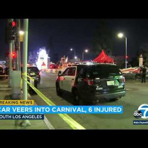 6 of us injured after driver crashes by avenue carnival in South Los Angeles, police explain