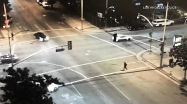 RAW VIDEO: Pedestrian mowed down by hit-and-flee driver in downtown LA | ABC7