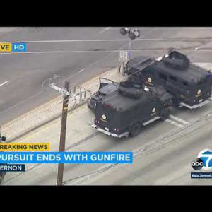 POLICE CHASE: Armored automobiles block lunge suspect in the center of standoff in Vernon I ABC7