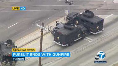 POLICE CHASE: Armored automobiles block lunge suspect in the center of standoff in Vernon I ABC7