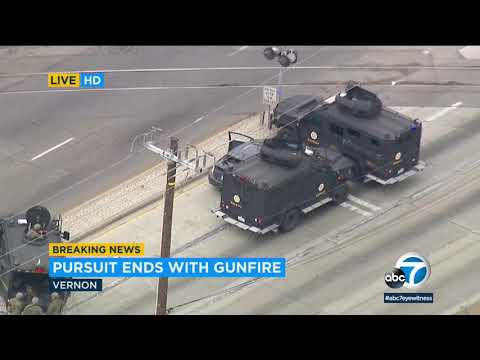 POLICE CHASE: Armored automobiles block lunge suspect in the center of standoff in Vernon I ABC7