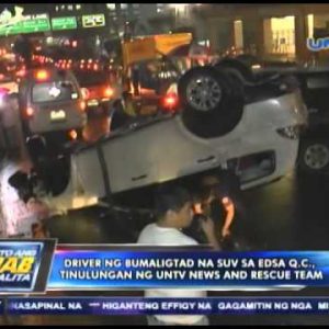 Driver ng bumaligtad na SUV sa EDSA-QC, tinulungan ng UNTV Files & Rescue Group