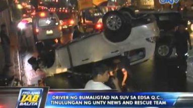 Driver ng bumaligtad na SUV sa EDSA-QC, tinulungan ng UNTV Files & Rescue Group