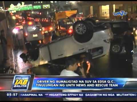 Driver ng bumaligtad na SUV sa EDSA-QC, tinulungan ng UNTV Files & Rescue Group