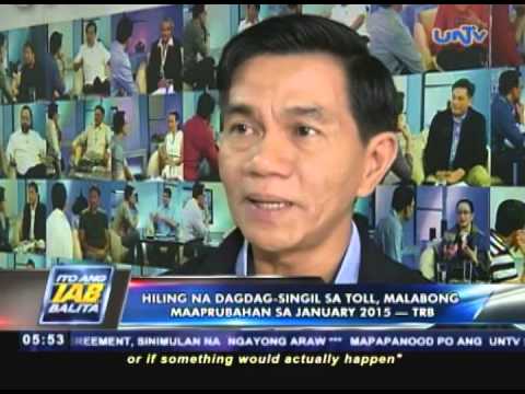 Hiling na dagdag singil sa toll, malabong maaprubahan sa Enero 2015 – TRB